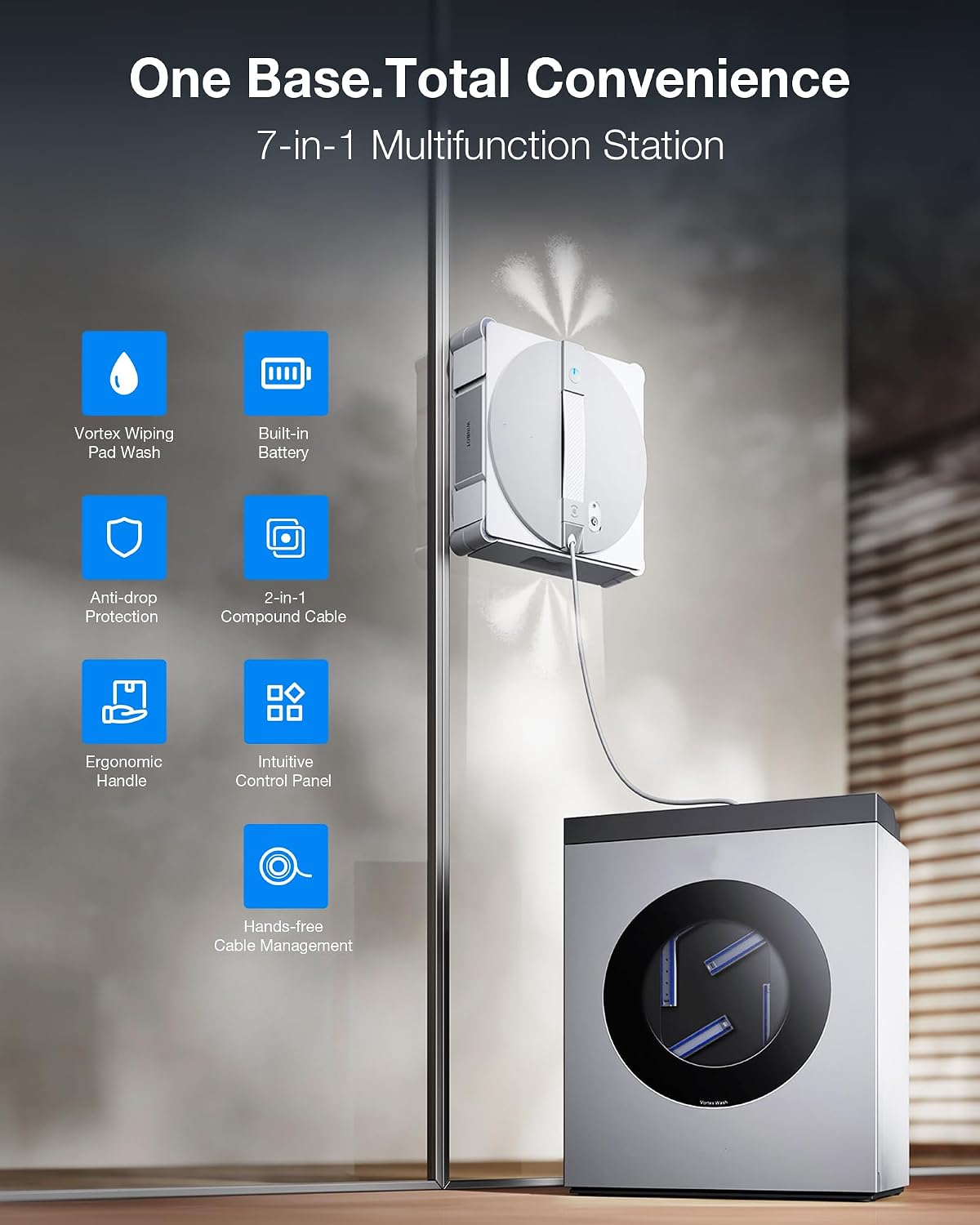 Omni Robot Window Cleaner with Auto-Clean