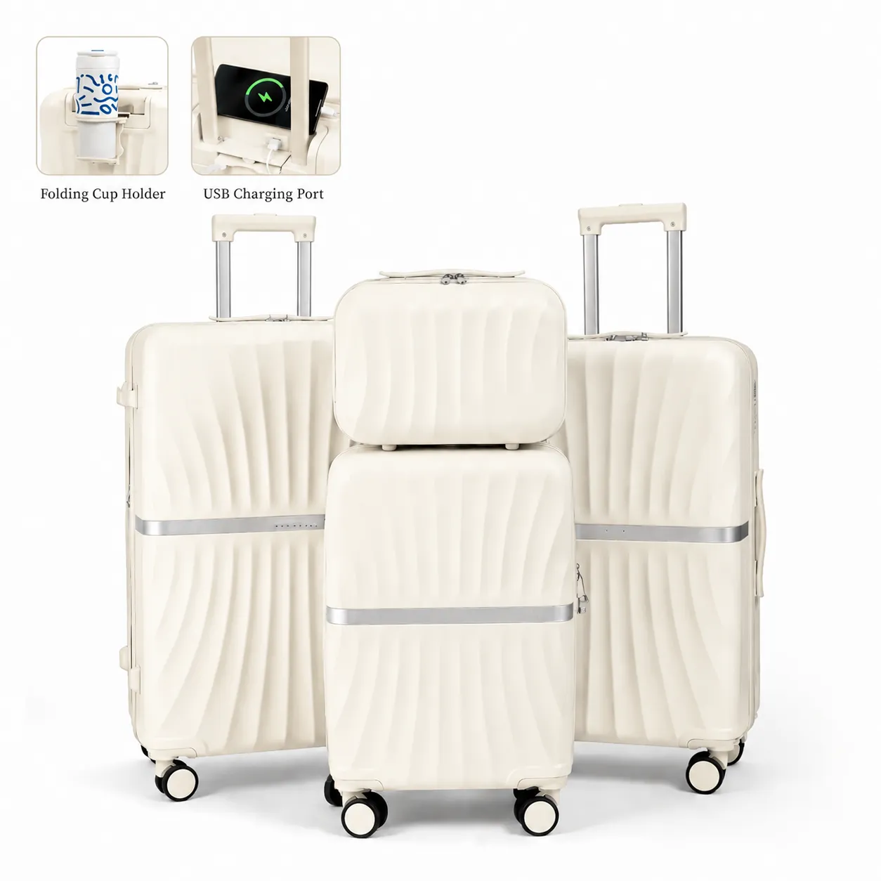 🔥Last Day For Clearance🔥4 Piece Expandable Hardshell Luggage Set with TSA Lock