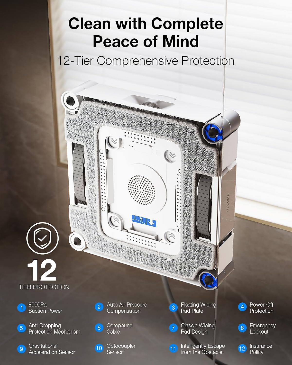 Omni Robot Window Cleaner with Auto-Clean