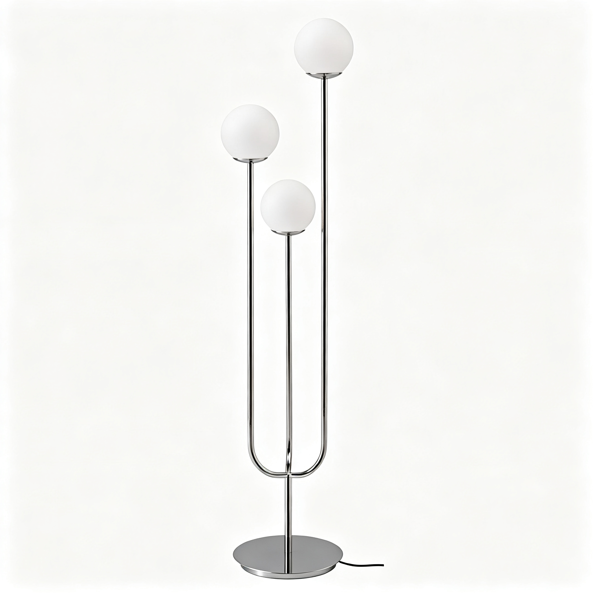 Simrishamn Floor lamp with LED Bulb Chrome Plated Opal Glass