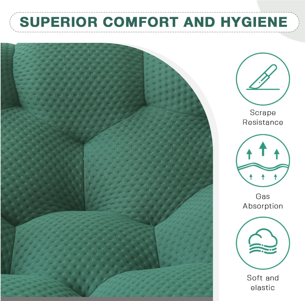 Close-up of premium durable fabric surface on the bubble sofa showing scratch-resistant breathable elastic fine-textured cover material