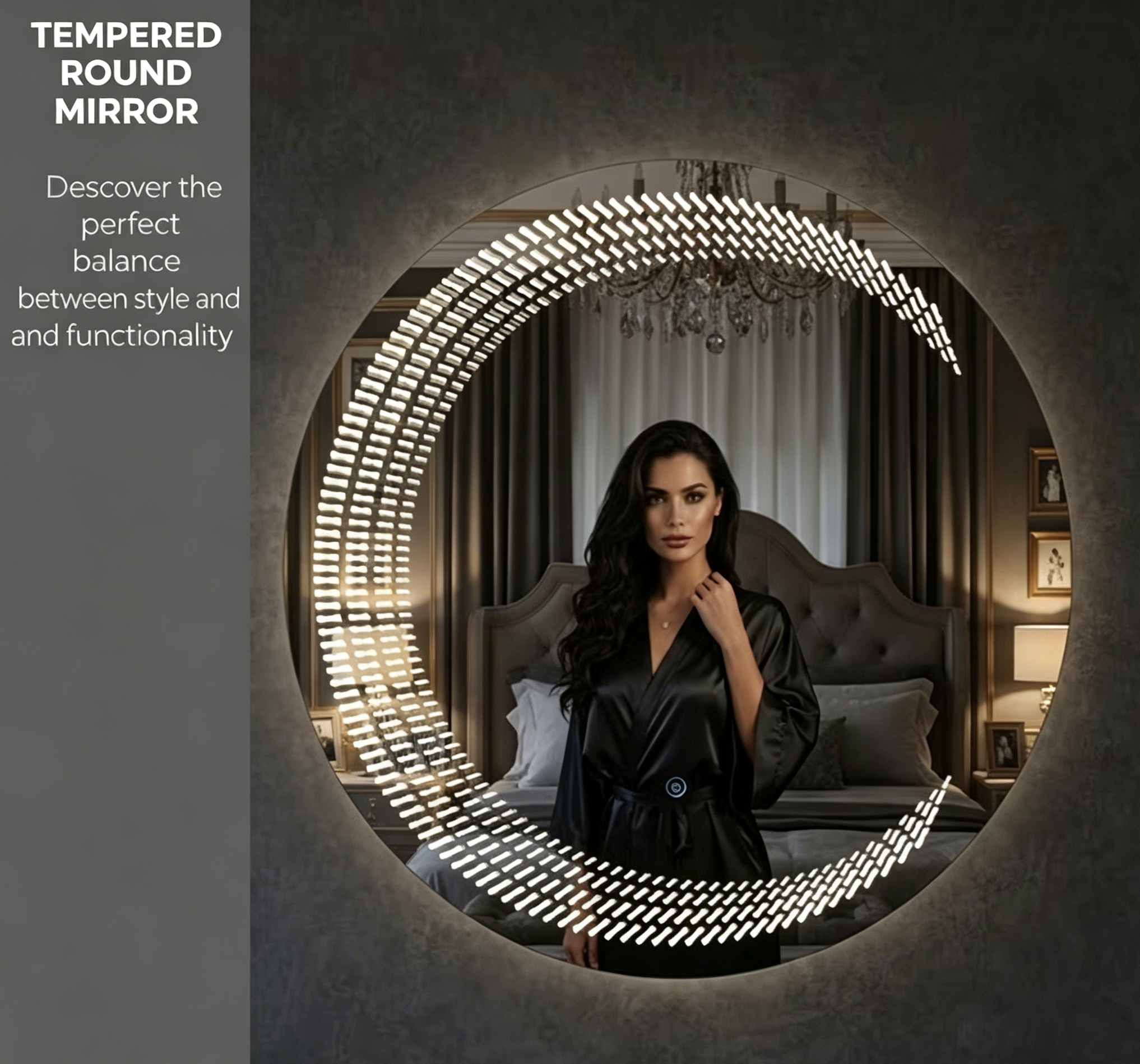 40cm Round Tempered LED Backlit Mirror
