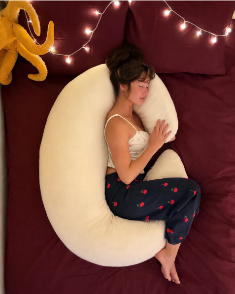 Cooling Moon Body Pillow Oversized Supportive for Side Sleepers Bed | Oversized Crescent Shape, Ultra Soft Supportive, For Bed Reading Lounging, Washable Cool-Touch Cover