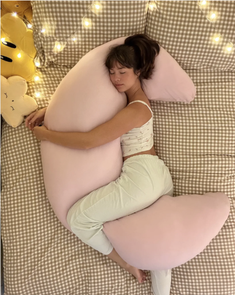 Cooling Moon Body Pillow Oversized Supportive for Side Sleepers Bed | Oversized Crescent Shape, Ultra Soft Supportive, For Bed Reading Lounging, Washable Cool-Touch Cover