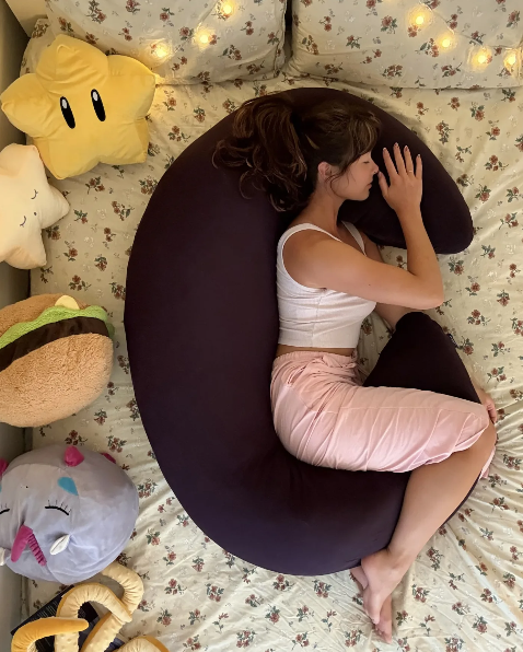 Cooling Moon Body Pillow Oversized Supportive for Side Sleepers Bed | Oversized Crescent Shape, Ultra Soft Supportive, For Bed Reading Lounging, Washable Cool-Touch Cover