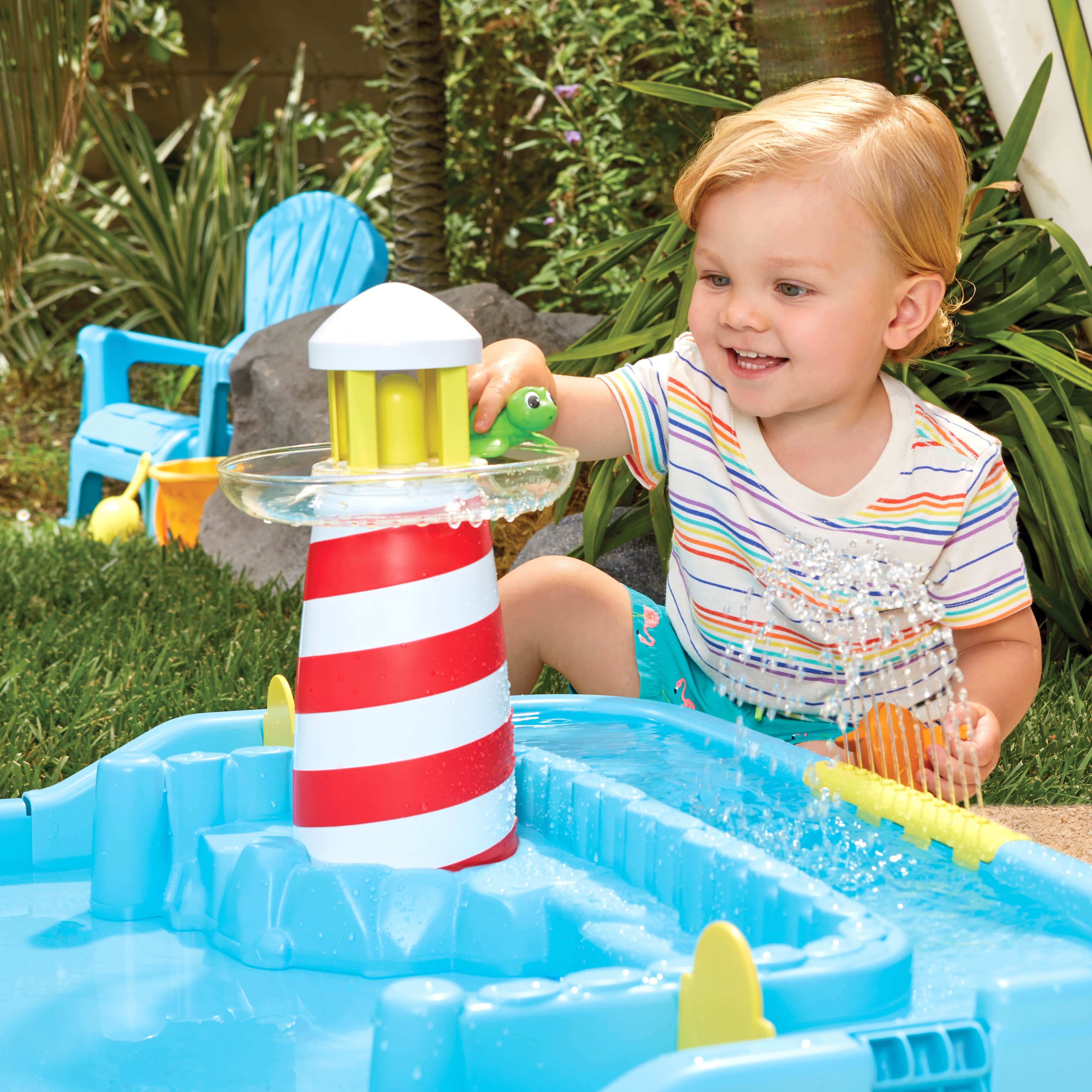  Tikes Splash Beach Water Table and Splash Pad, for Ages 2+ Years, Blue