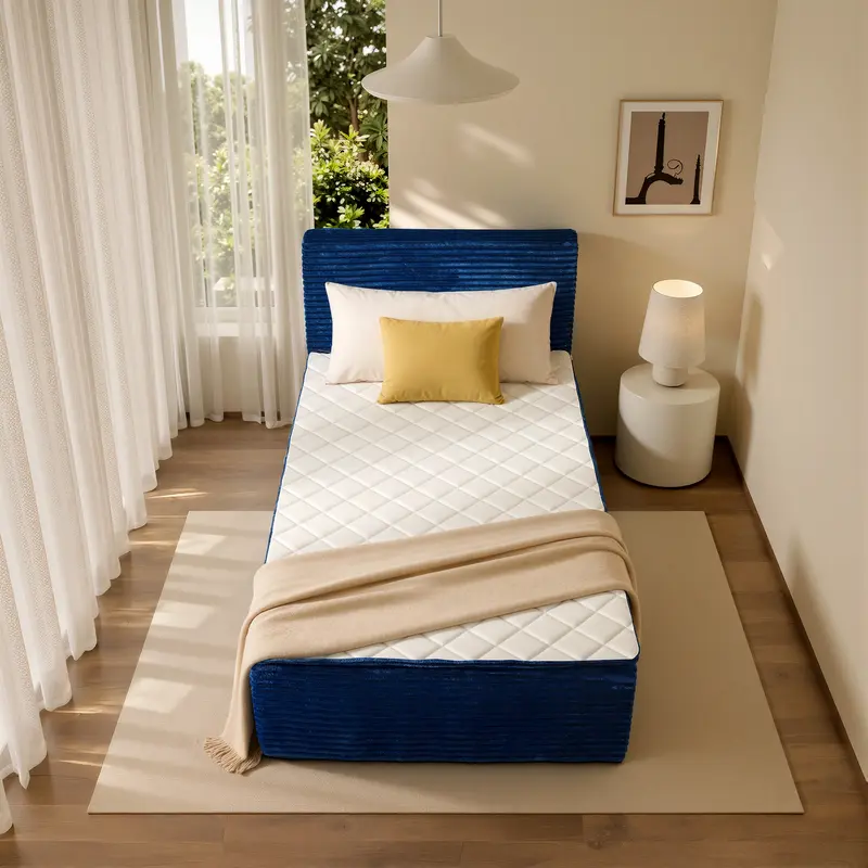 Queen Size Memory Foam Mattress with Removable Headboard, 17" Sofa Bed Full Mattress, Individually Pocketed Springs, Pressure Relief, Motion Isolation, Provides Support, CertiPUR-US Certified - No Assembly Required