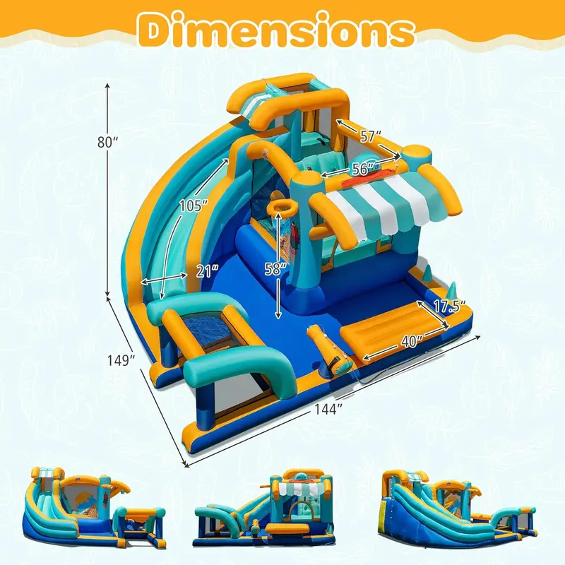 Costzon Inflatable Mighty Bounce House with Air Blower
