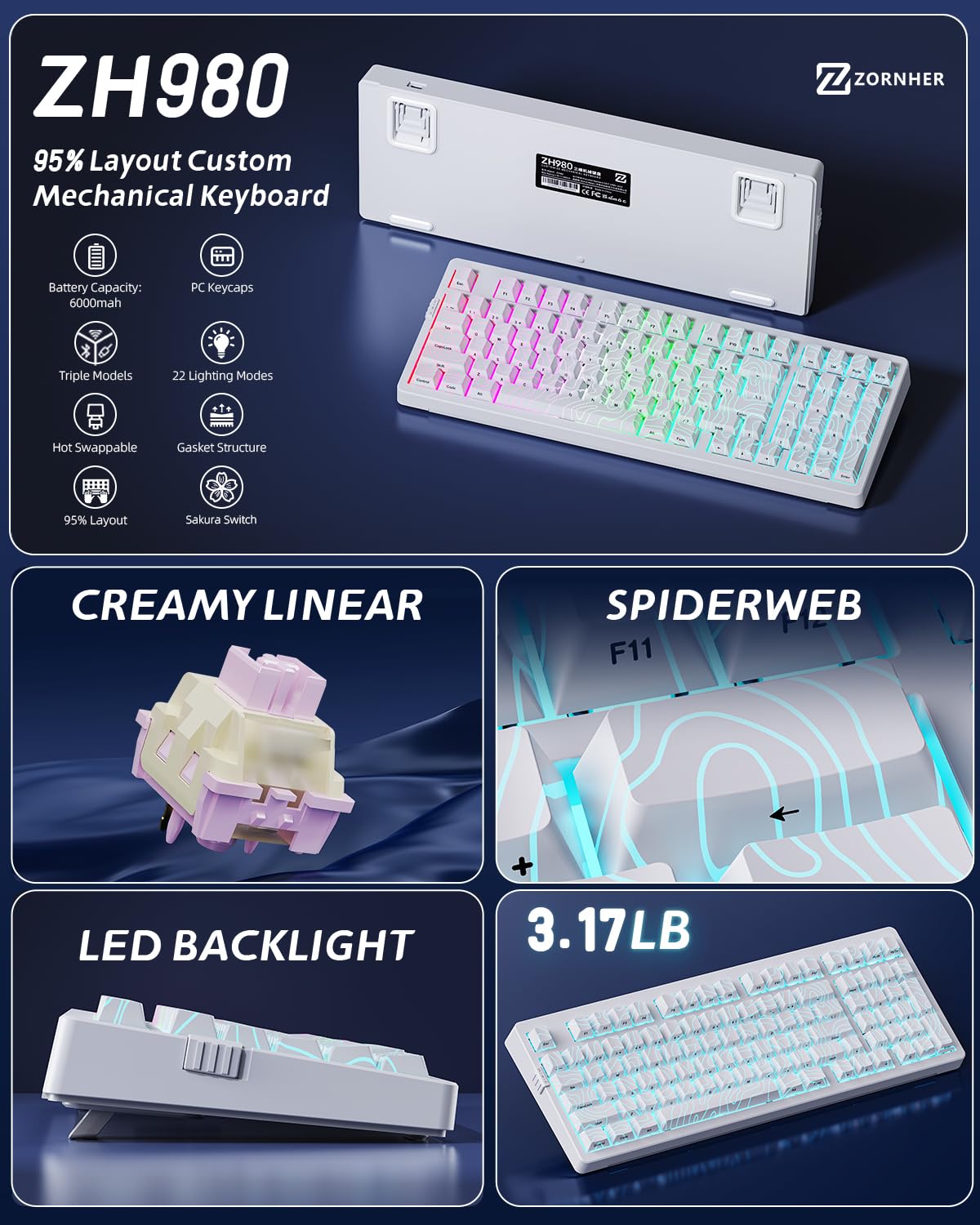 ZH980 95% Zornher Mechanical Keyboard