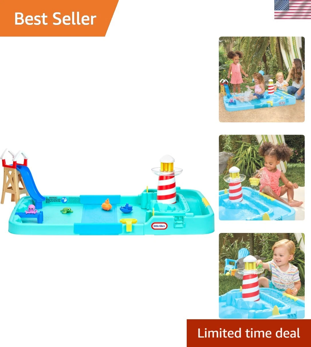  Tikes Splash Beach Water Table and Splash Pad, for Ages 2+ Years, Blue