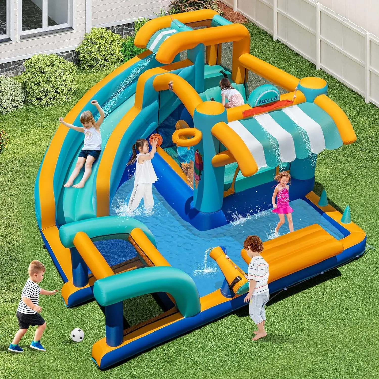 Costzon Inflatable Mighty Bounce House with Air Blower