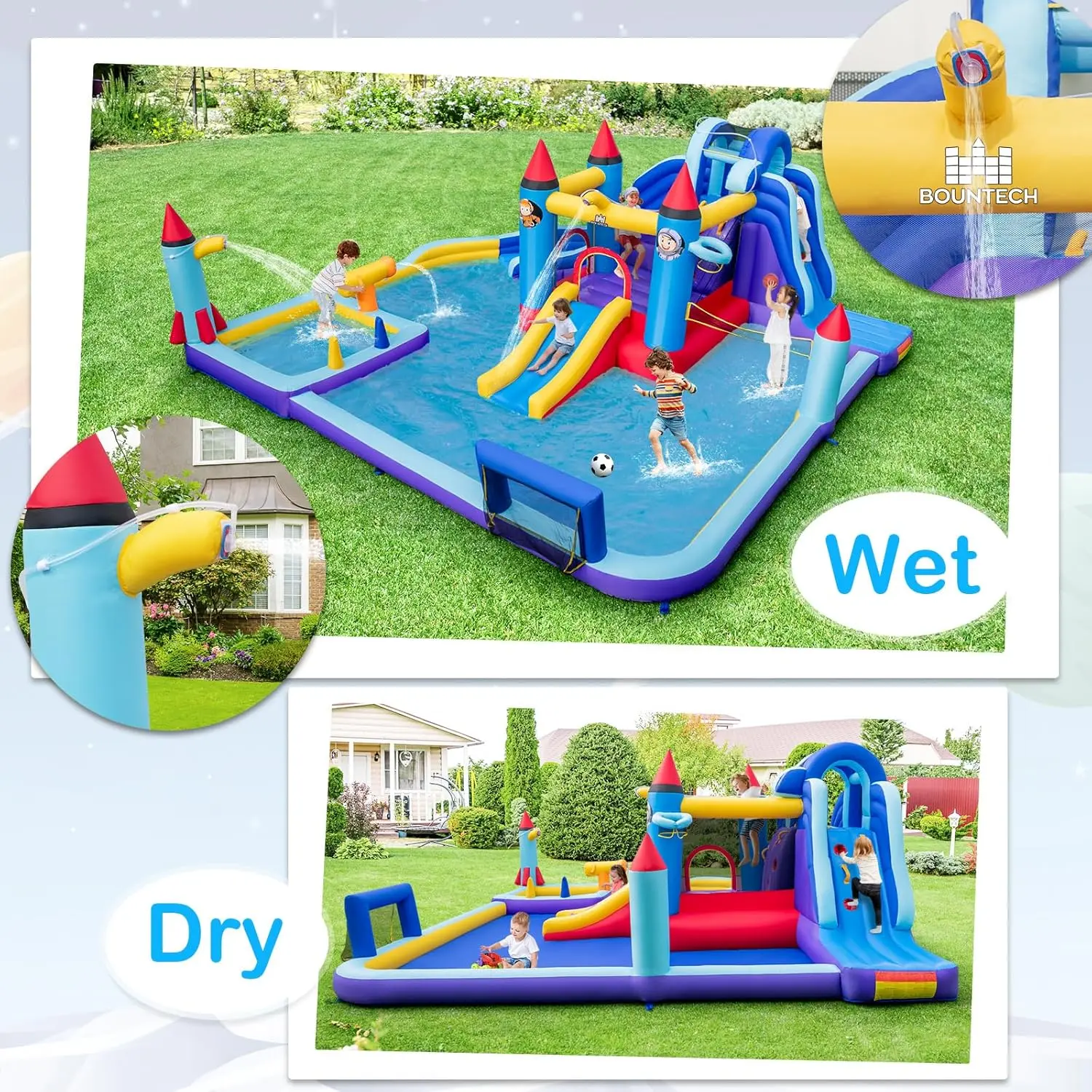 Costzon Inflatable Mighty Bounce House with Air Blower