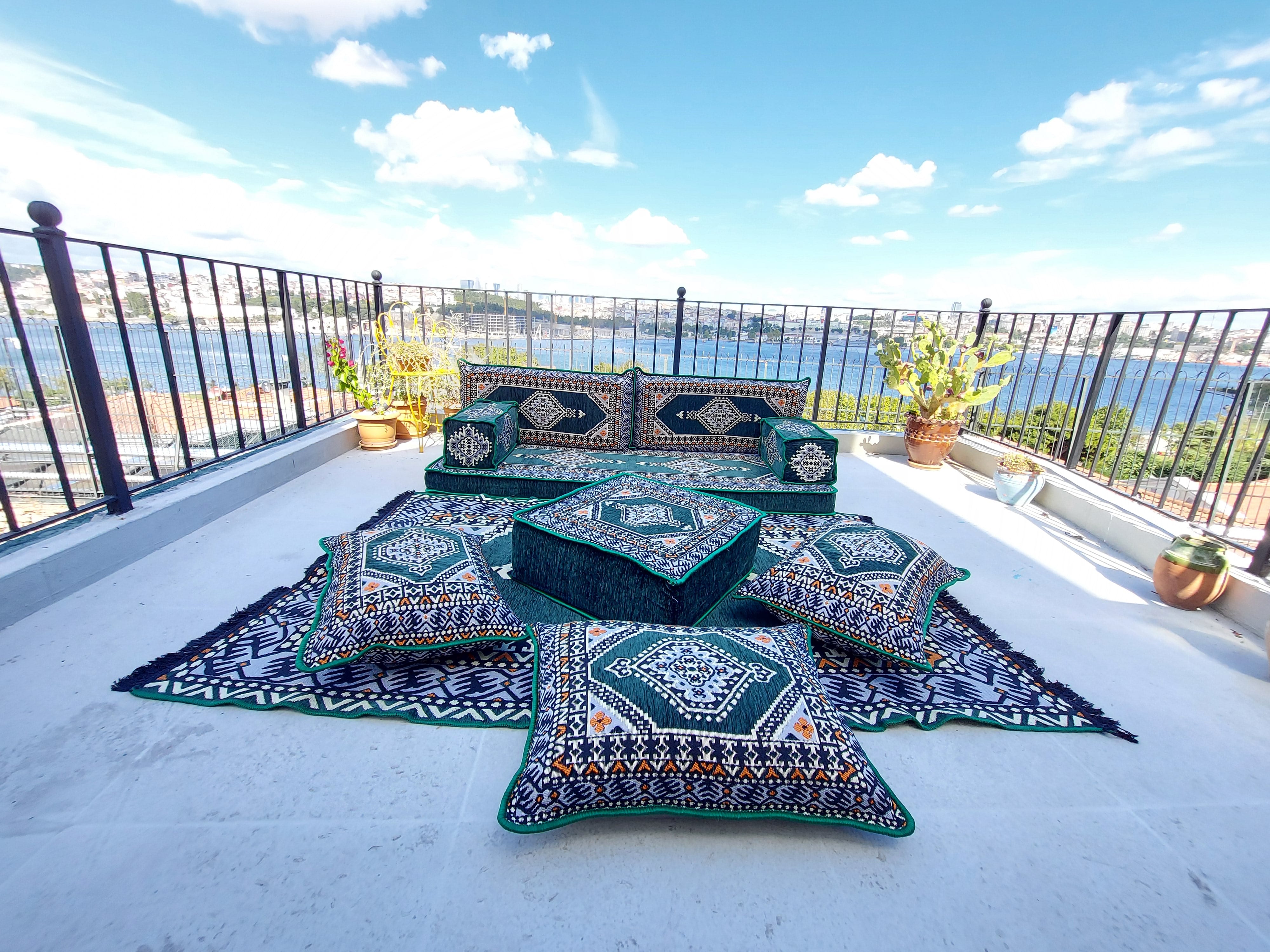 Green Turkish Floor Sofa Set