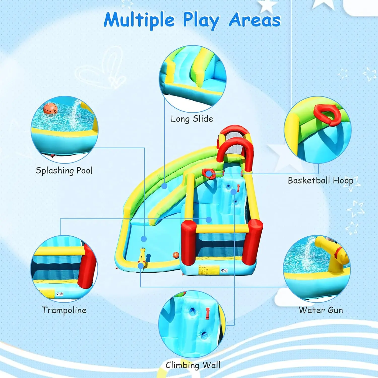 Costzon Inflatable Mighty Bounce House with Air Blower