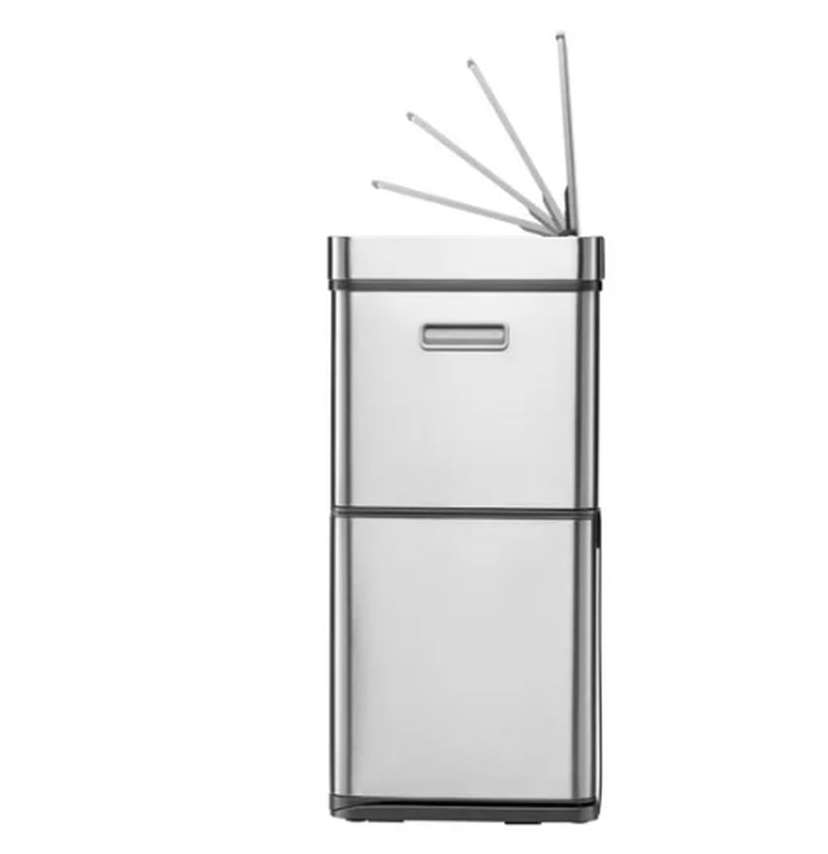Touch button and sensor controls on trash can lid