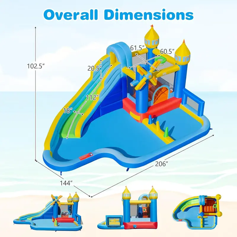 Costzon Inflatable Mighty Bounce House with Air Blower