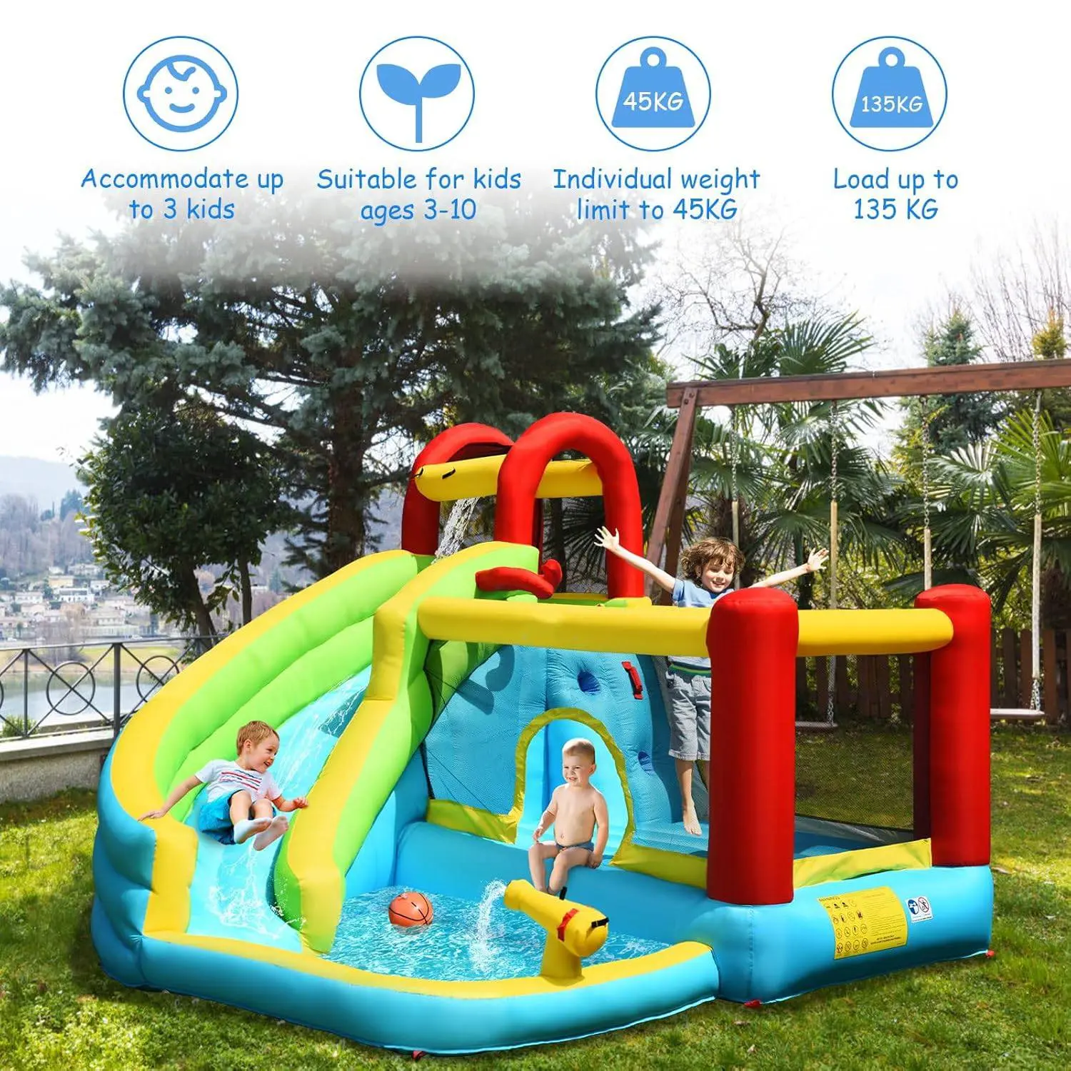 Costzon Inflatable Mighty Bounce House with Air Blower
