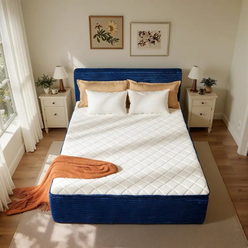 Queen Size Memory Foam Mattress with Removable Headboard, 17" Sofa Bed Full Mattress, Individually Pocketed Springs, Pressure Relief, Motion Isolation, Provides Support, CertiPUR-US Certified - No Assembly Required