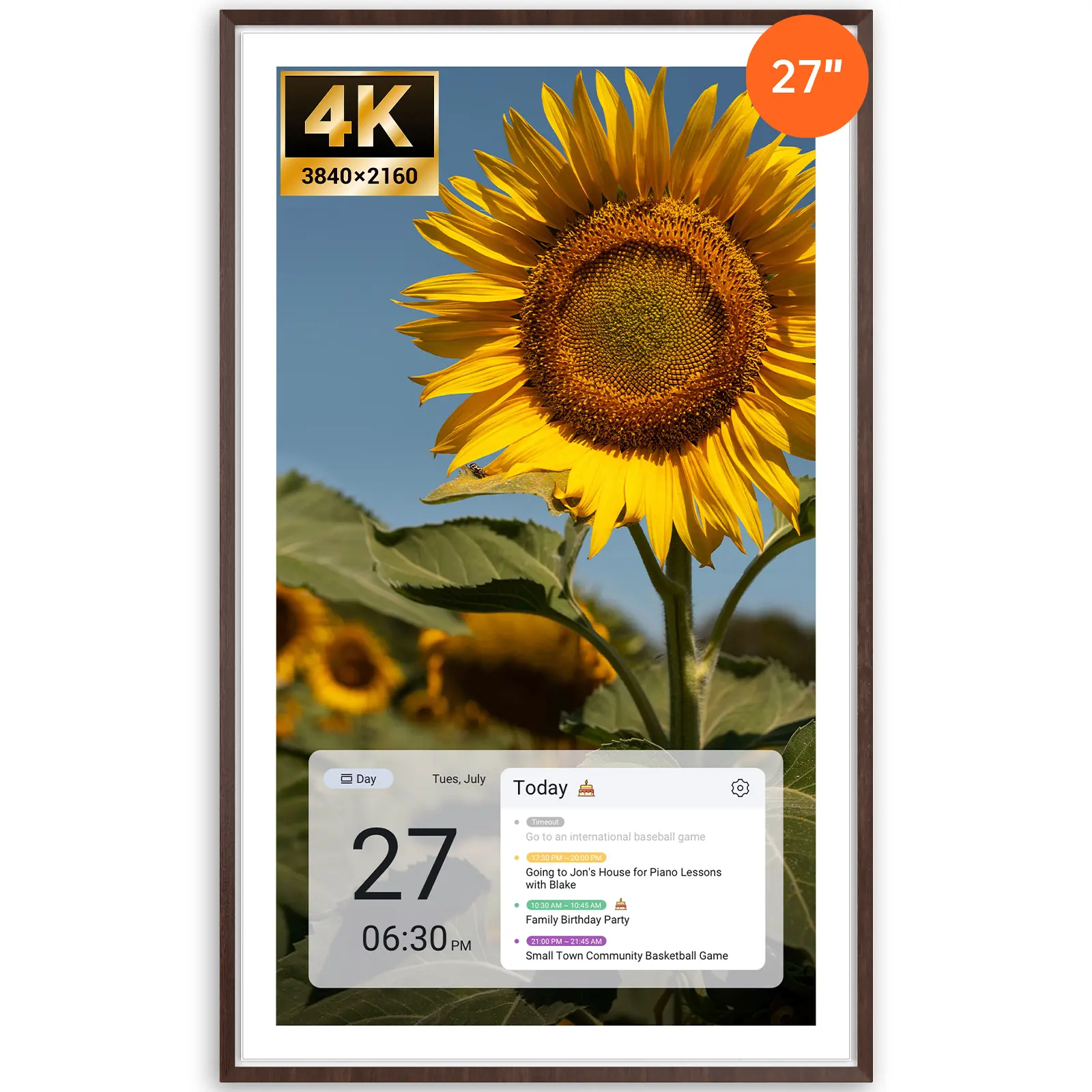 Sign Dual-Mode Digital Family Wall Calendar - 15.6"
