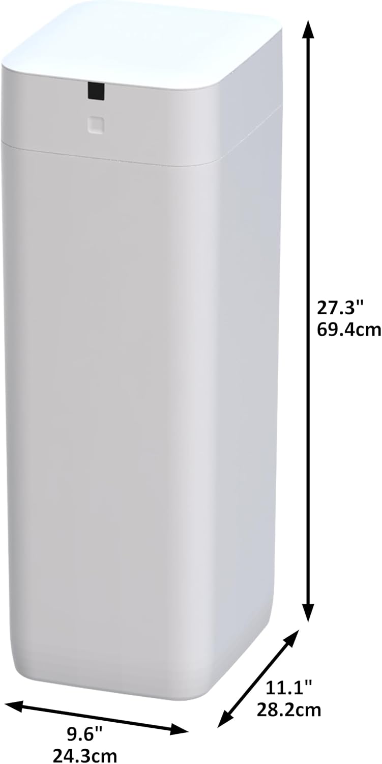Automatic Trash Can, 4 Gallon Self Sealing and Self-Changing Smart Trash Can, Motion Sensor, Touchless Garbage can with lid for Kitchen Bathroom Bedroom, 6 Refill Rings(A1, Black Line)