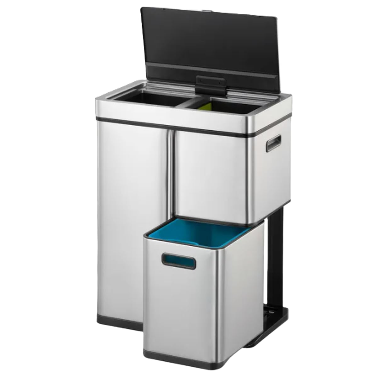 60L Automatic Sensor Trash Can — 3 Compartment Recycling Bin