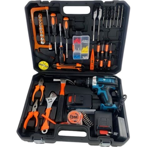 100-Piece Tool Kit with Drill & Storage Case