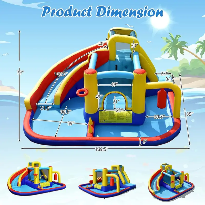 Costzon Inflatable Mighty Bounce House with Air Blower