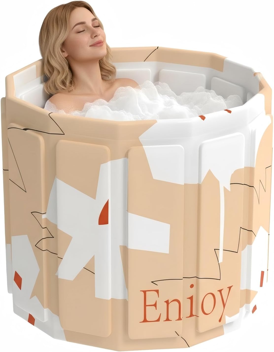 Portable Bathtub for Adult, Foldable Soaking Bathtub for Hot SPA&Ice Bath, Foldable Small Bathtub collapsible bathtub for Bathing, 6-layer Insulated portable tub,Space-Saving