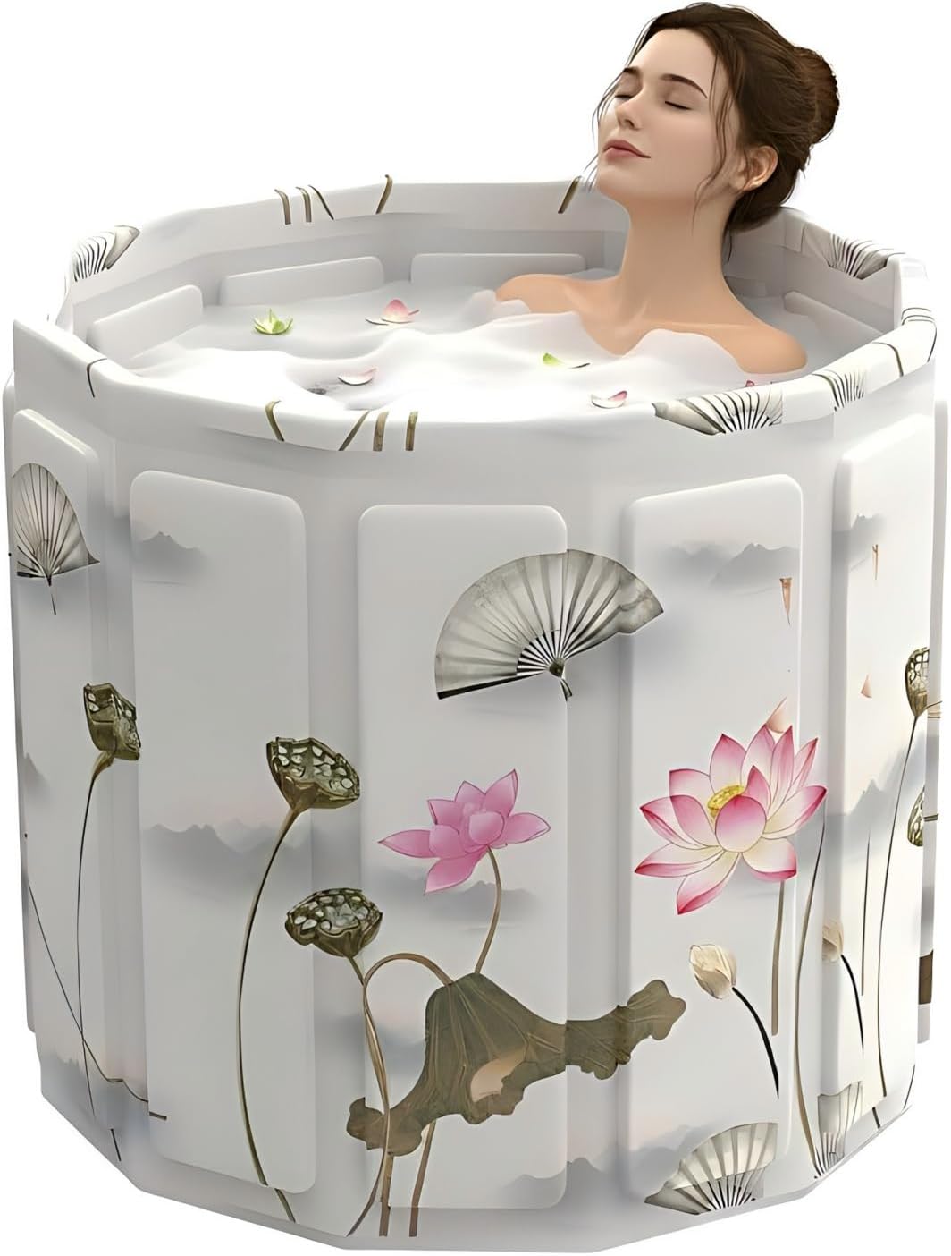 Portable Bathtub for Adult, Foldable Soaking Bathtub for Hot SPA&Ice Bath, Foldable Small Bathtub collapsible bathtub for Bathing, 6-layer Insulated portable tub,Space-Saving