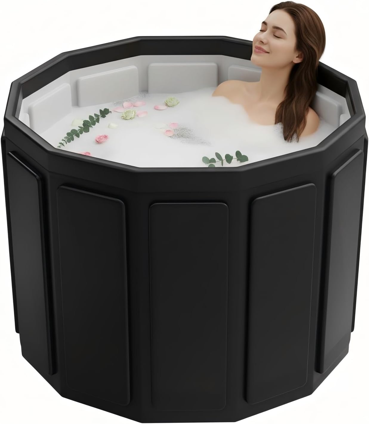 Portable Bathtub for Adult, Foldable Soaking Bathtub for Hot SPA&Ice Bath, Foldable Small Bathtub collapsible bathtub for Bathing, 6-layer Insulated portable tub,Space-Saving