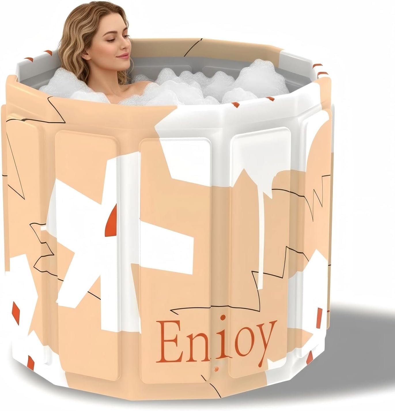 Portable Bathtub for Adult, Foldable Soaking Bathtub for Hot SPA&Ice Bath, Foldable Small Bathtub collapsible bathtub for Bathing, 6-layer Insulated portable tub,Space-Saving
