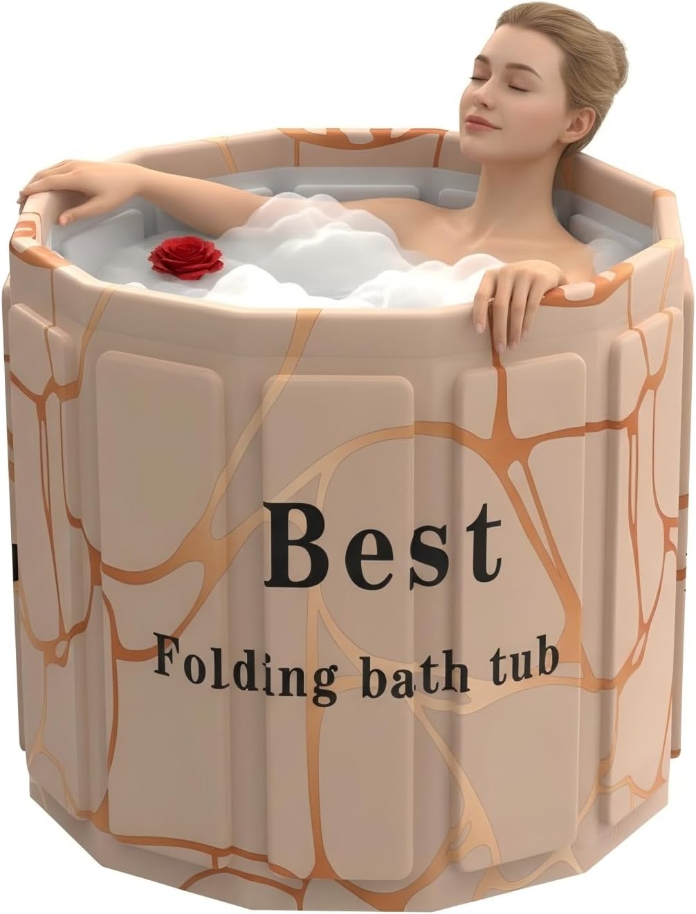 Portable Bathtub for Adult, Foldable Soaking Bathtub for Hot SPA&Ice Bath, Foldable Small Bathtub collapsible bathtub for Bathing, 6-layer Insulated portable tub,Space-Saving