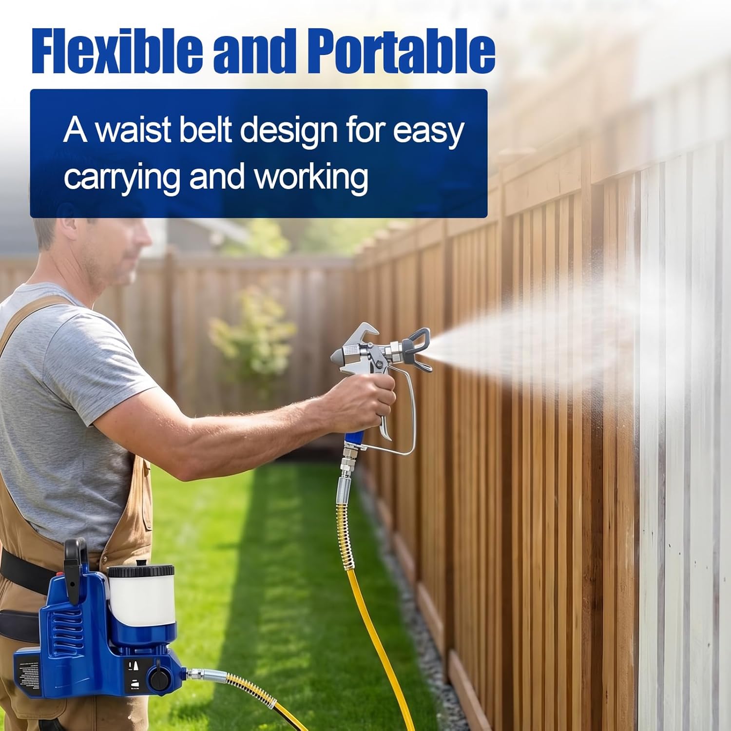Portable Cordless Paint Spraying Gun Compatible with Makita 18V Battery – 70" Adjustable Hose, 360° Full Coverage & High Reach, Fast Shot Spraying for DIY & Professional Painting