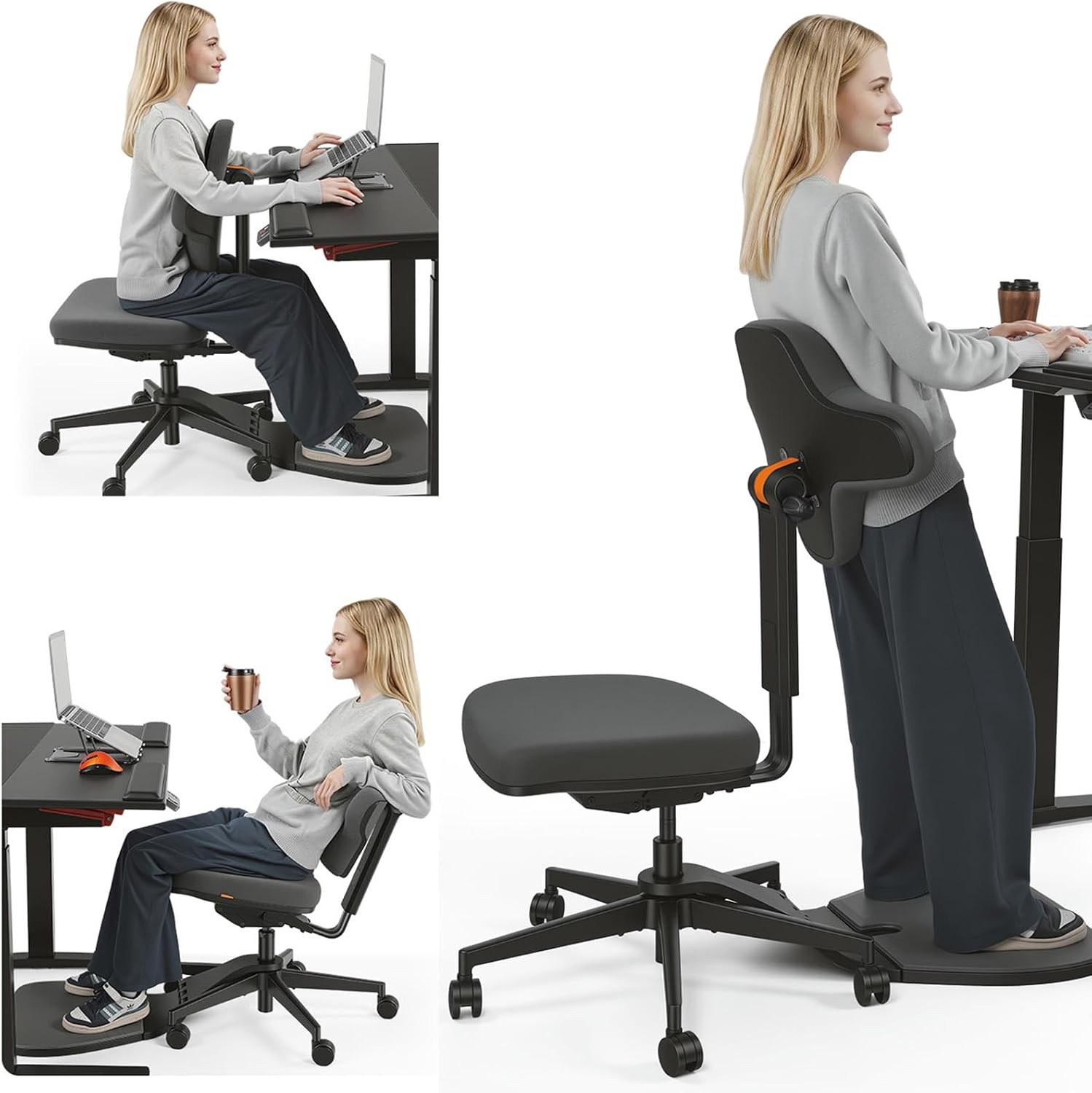 Standing Desk Chair, Standing Mate Chair for Sit-Stand，Multifunctional Sit-Stand Ergonomic Chair