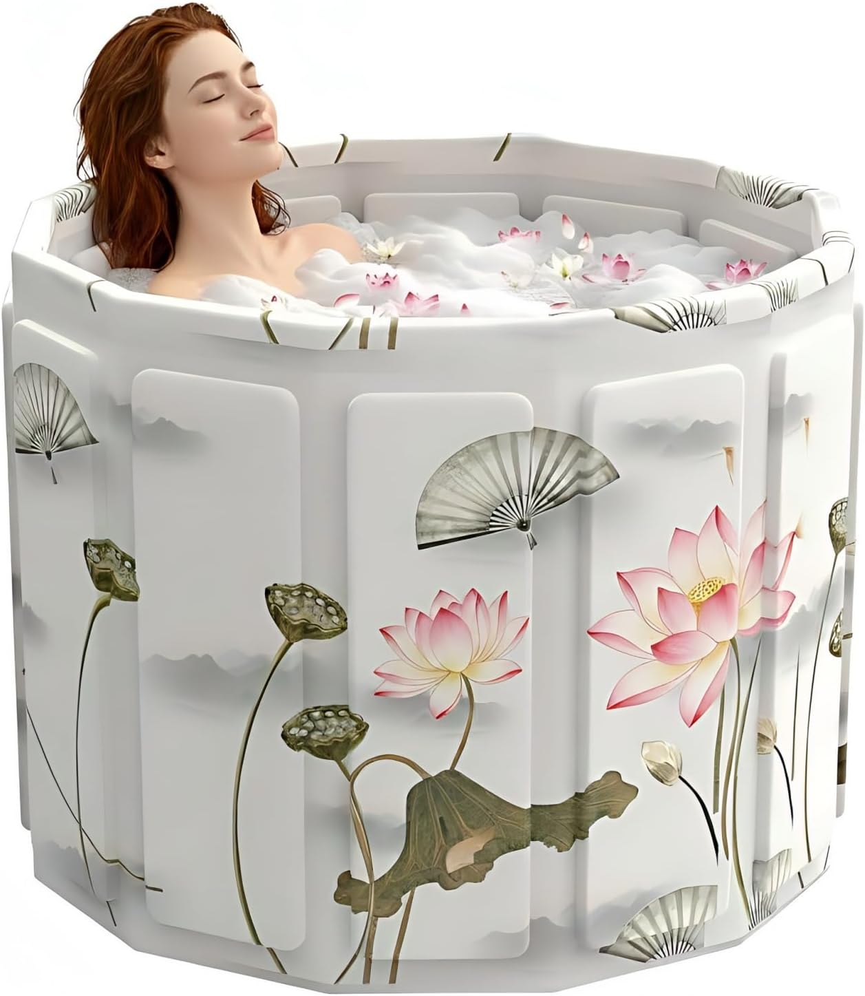 Portable Bathtub for Adult, Foldable Soaking Bathtub for Hot SPA&Ice Bath, Foldable Small Bathtub collapsible bathtub for Bathing, 6-layer Insulated portable tub,Space-Saving