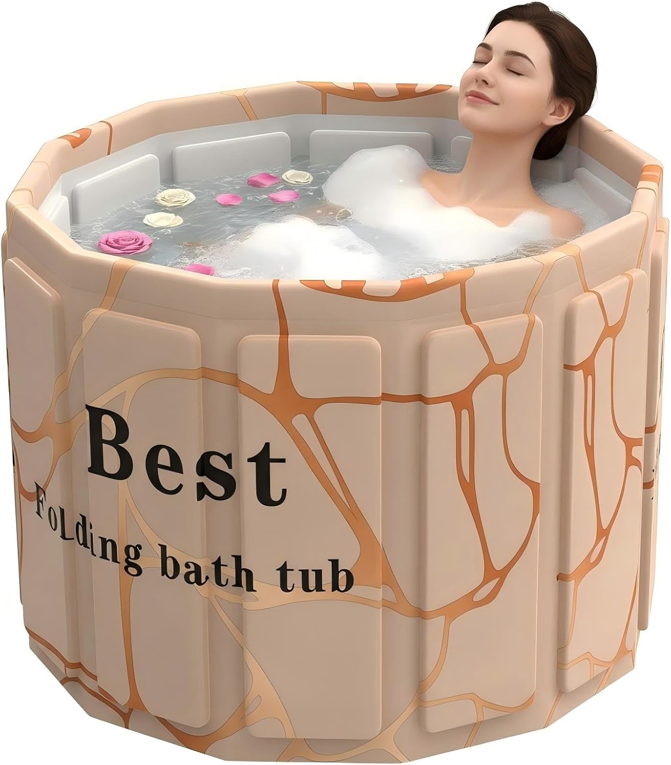 Portable Bathtub for Adult, Foldable Soaking Bathtub for Hot SPA&Ice Bath, Foldable Small Bathtub collapsible bathtub for Bathing, 6-layer Insulated portable tub,Space-Saving