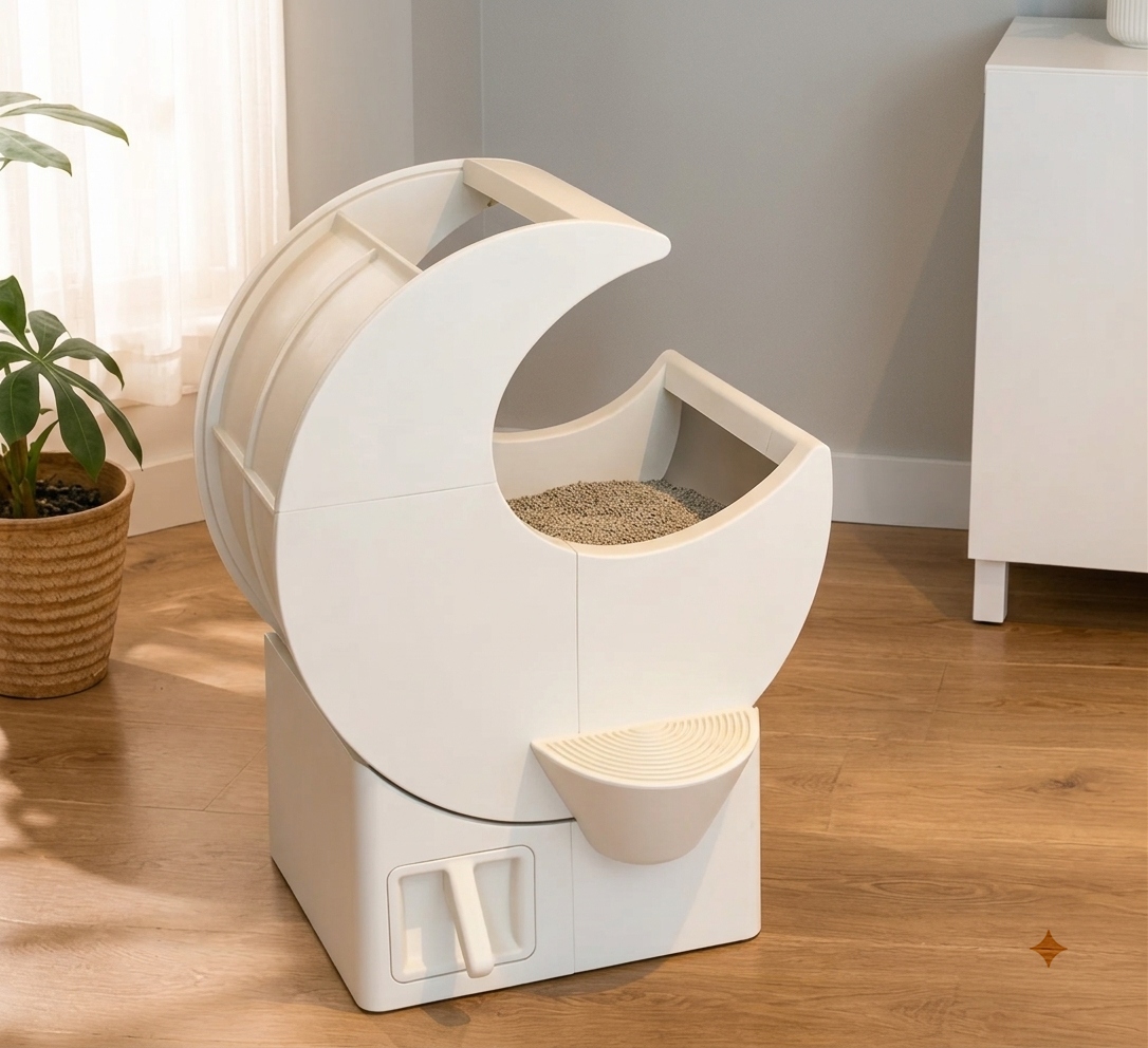 🎉Anniversary Sale-Manual Rotating Cat Litter Box – 5-Second Easy Clean, No Scooping, No Electricity