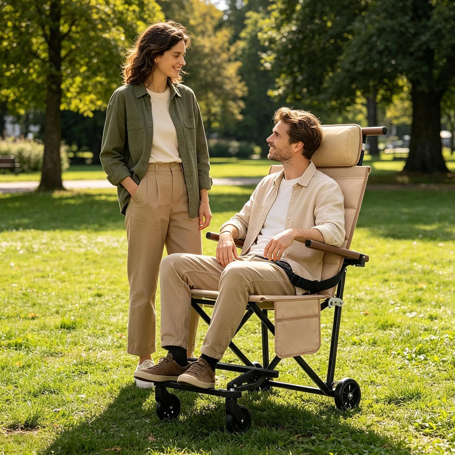 Lightweight Foldable Transport Recline Wheelchair
