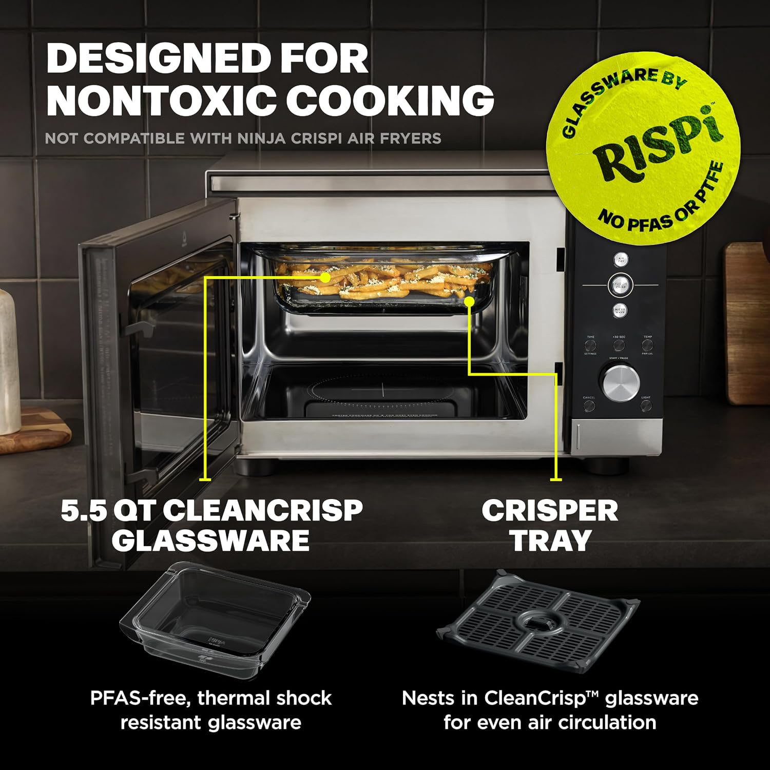 1700W air fryer with superheated cyclonic air
