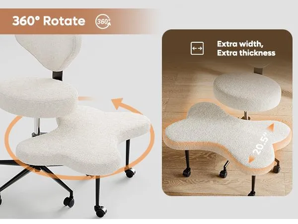 Double-layer wide office chair seat