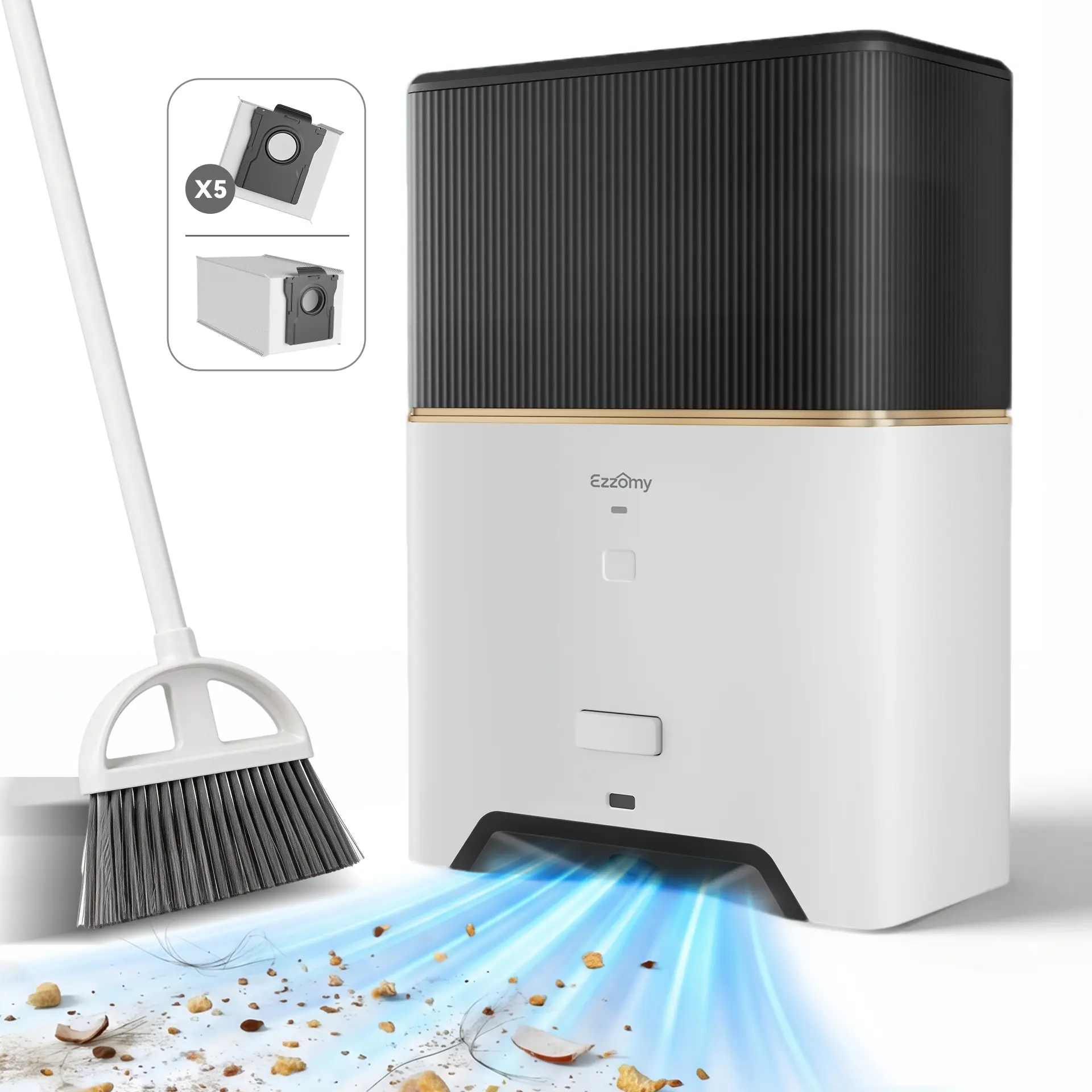 Touchless Automatic Dustpan Vacuum Floor Cleaner Machine, Bagged Design with Replaceable 3-Month Dust Bags, 26000Pa Suction, 1-Touch Auto-Manual Modes, 110V Plug Home Tool for Pet Hair, Kitchen,back to school,back to school haul