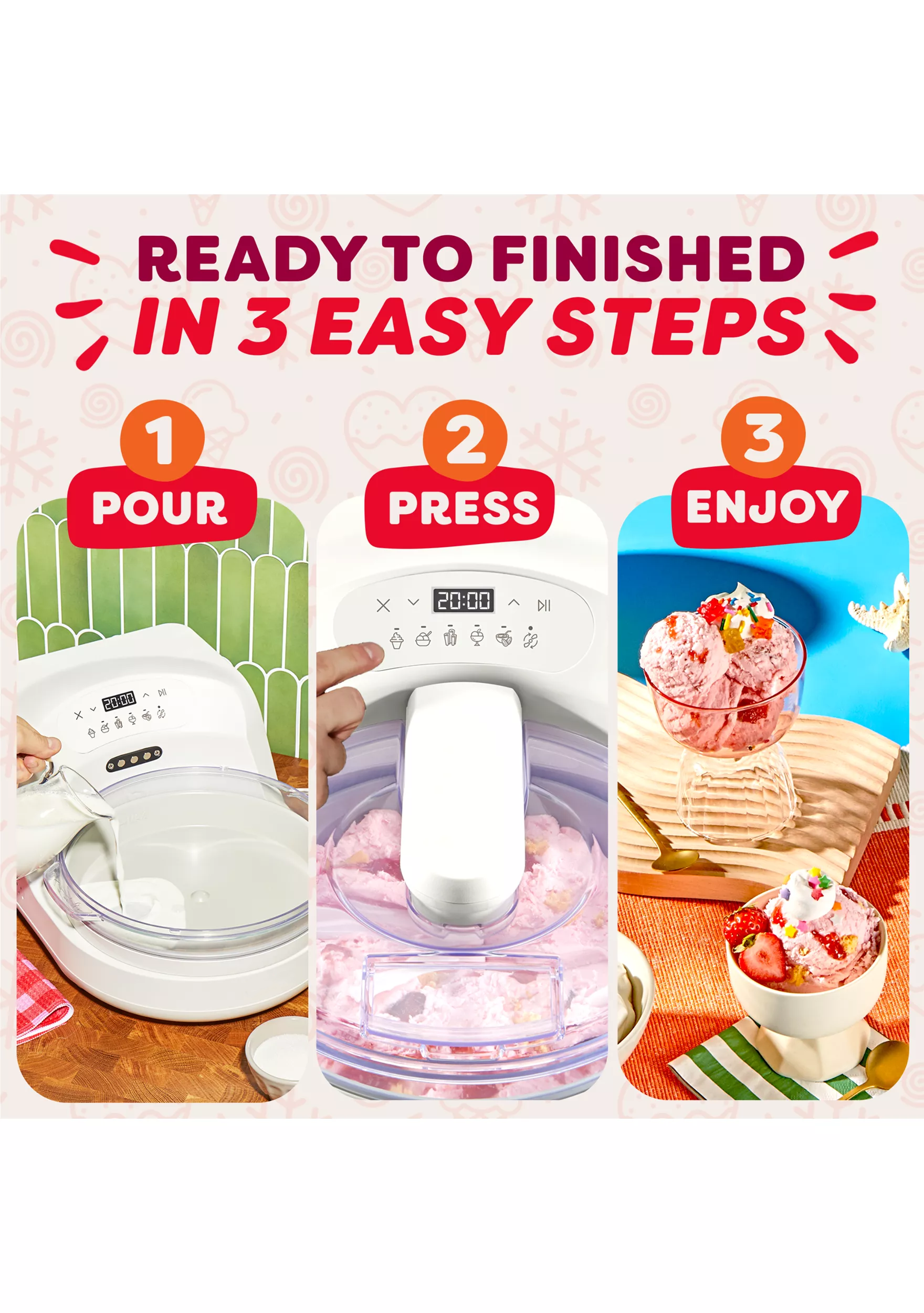 All-in-One Frozen Dessert Maker | Make Ice Cream, Rolled Ice Cream, Gelato & Sorbet In Minutes, No Pre-Freezing Needed