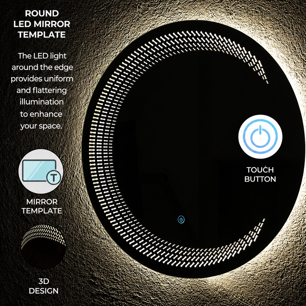 40cm Round Tempered LED Backlit Mirror