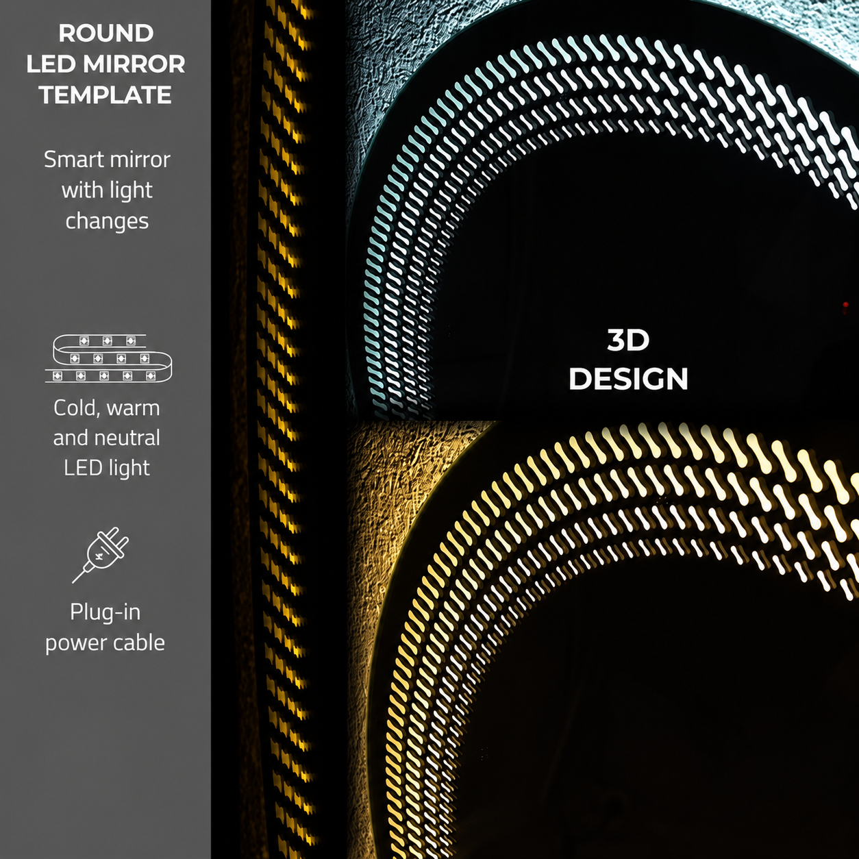 40cm Round Tempered LED Backlit Mirror
