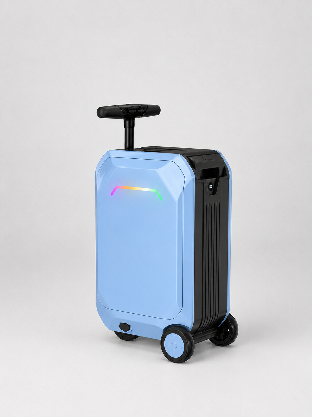 Smart Ride-On Carry-On Luggage – 22" Airline-Approved Hardshell Suitcase with App Control (Silver)