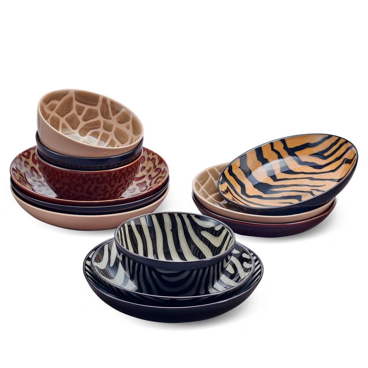  12-Piece Stoneware Dinnerware Set, Service for 4