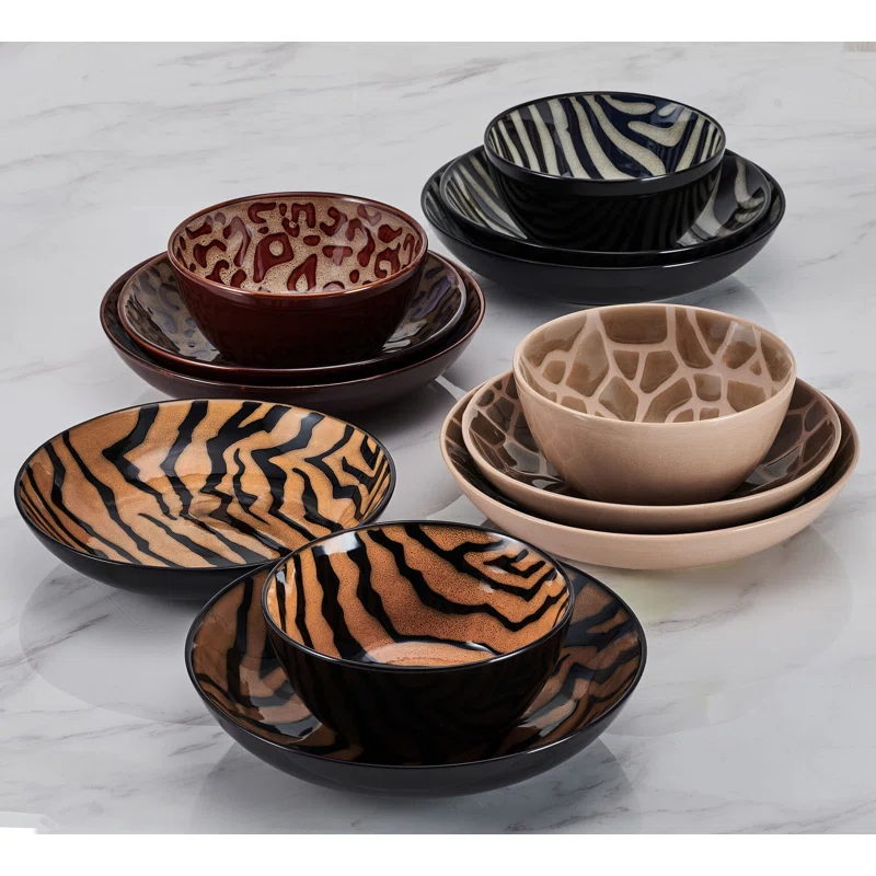  12-Piece Stoneware Dinnerware Set, Service for 4