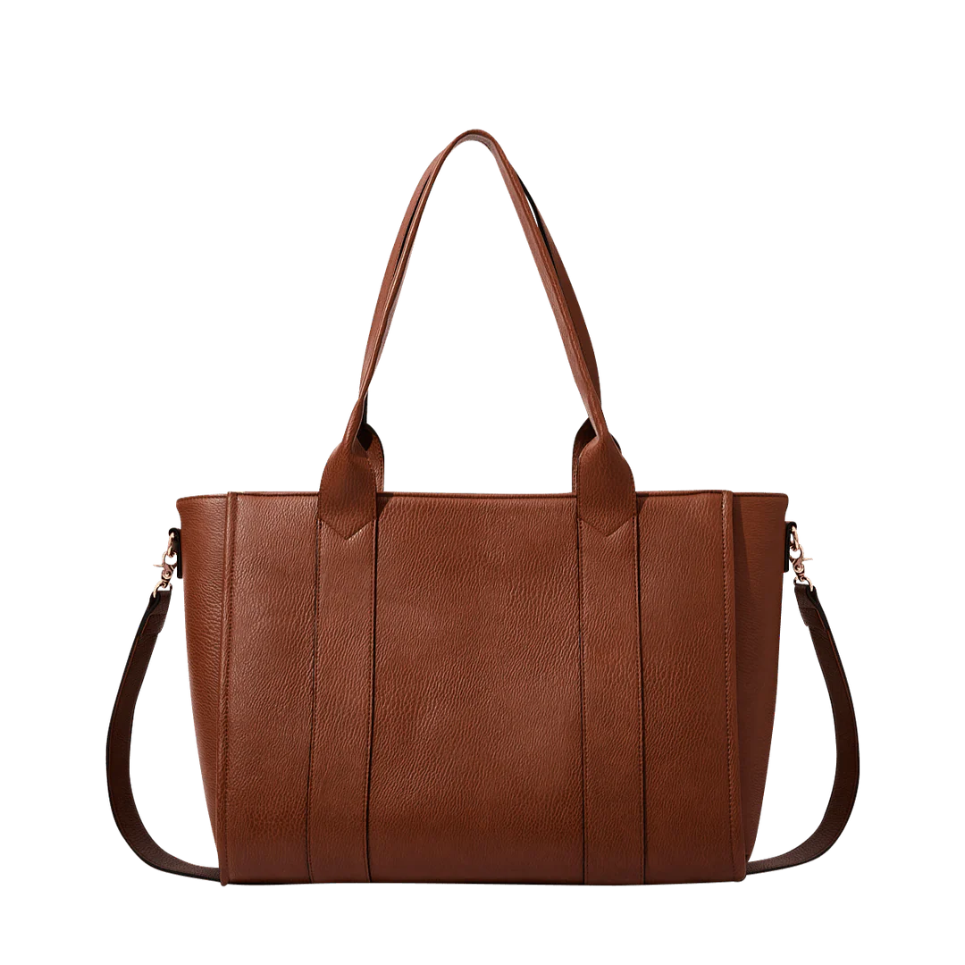 🔥Large Capacity Vegan Leather Work & Travel Tote Bag