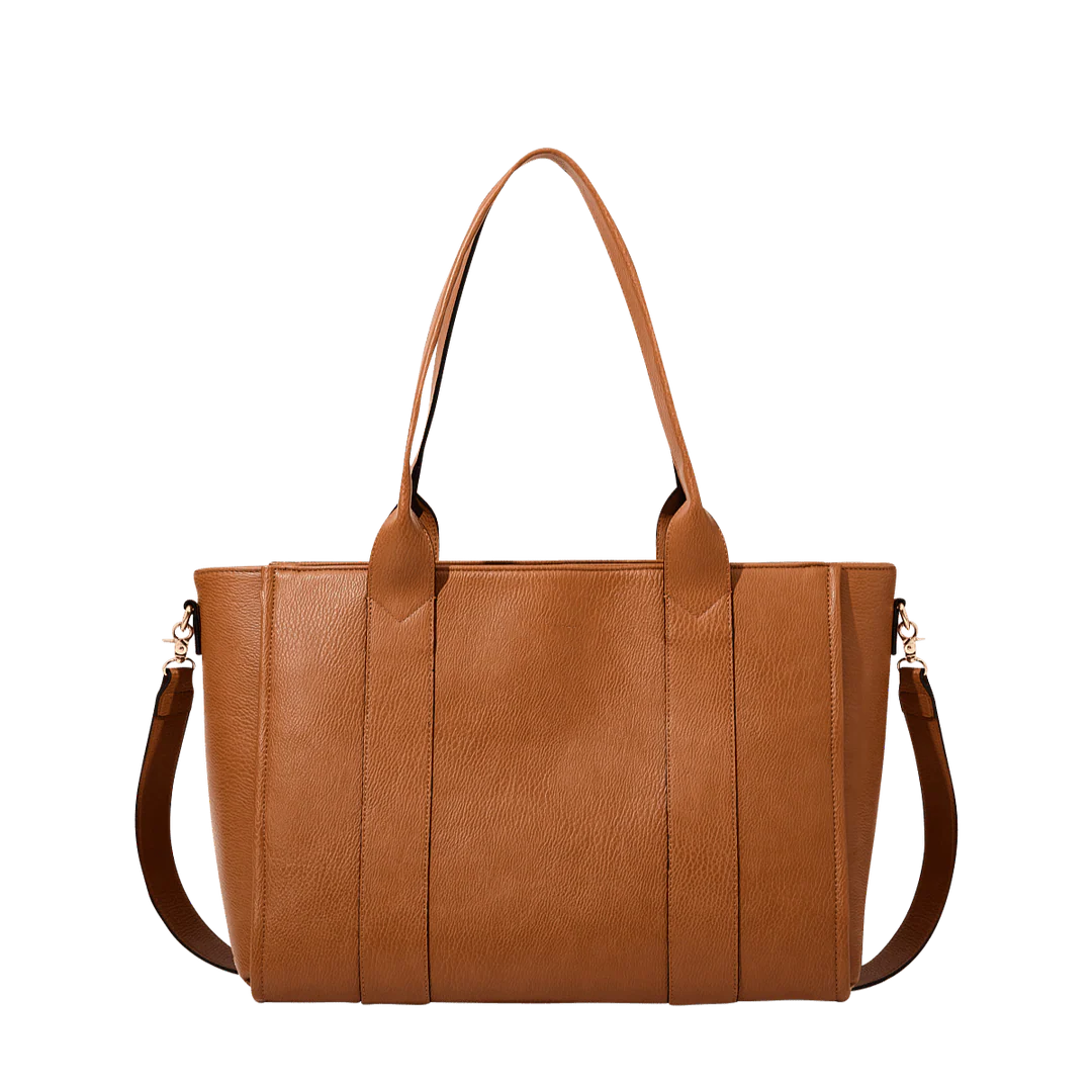 🔥Large Capacity Vegan Leather Work & Travel Tote Bag
