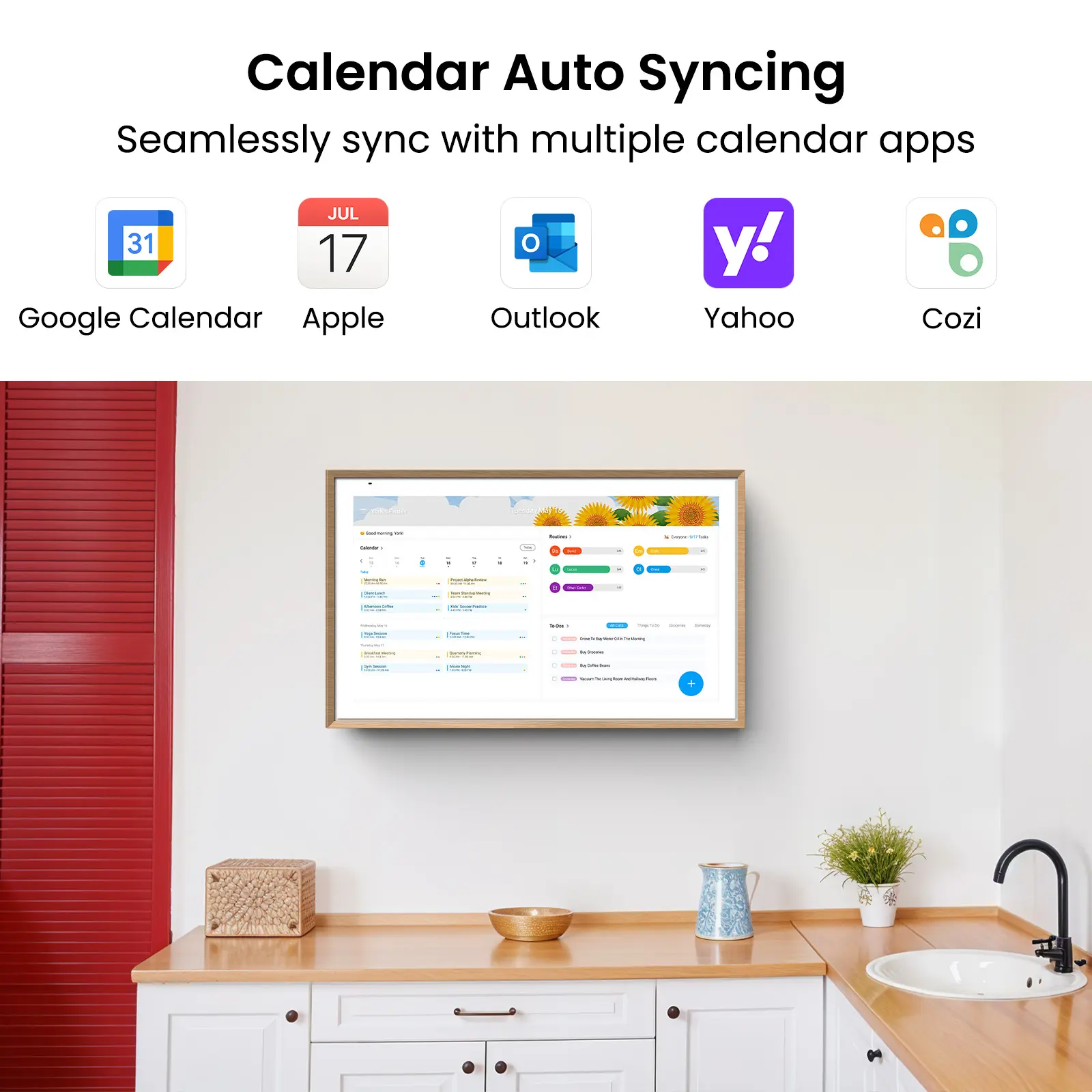 Sign Dual-Mode Digital Family Wall Calendar - 15.6"
